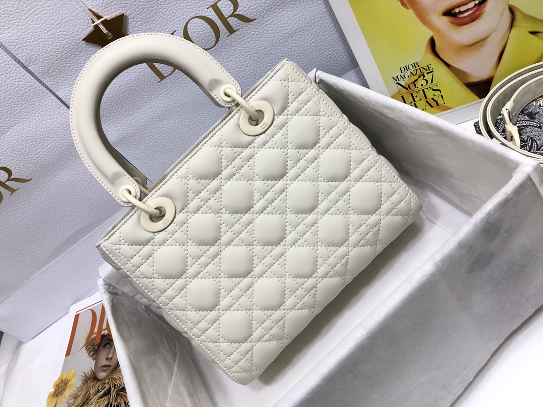 Medium Lady Dior Bag Latte Ultramatte Cannage Calfskin